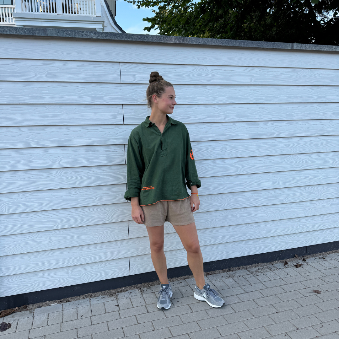 Bluse khaki "Wind Meer Wellen Freiheit"