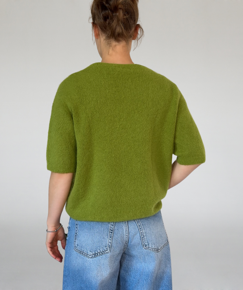 Strick T-Shirt kiwigrün