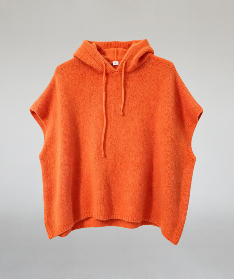 Strick Poncho orange