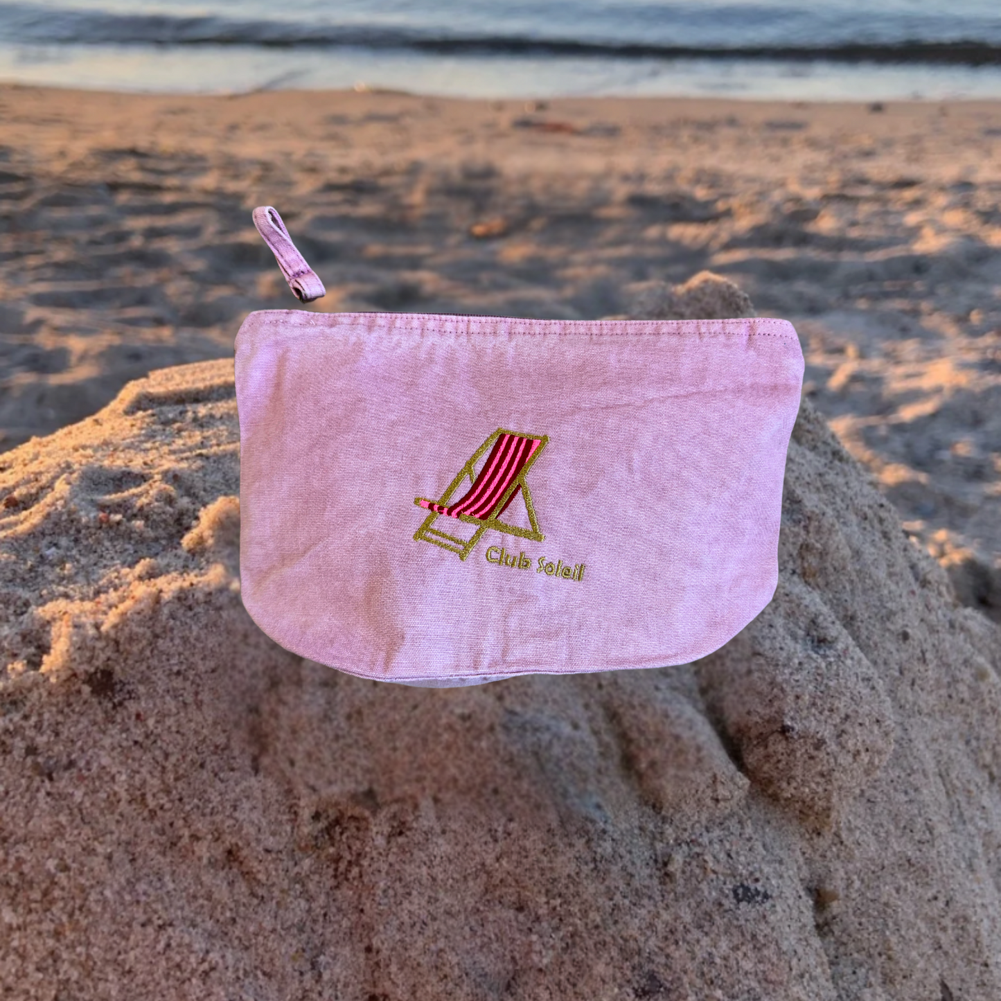 Kulturtasche verwaschenes Pink "Club Soleil"