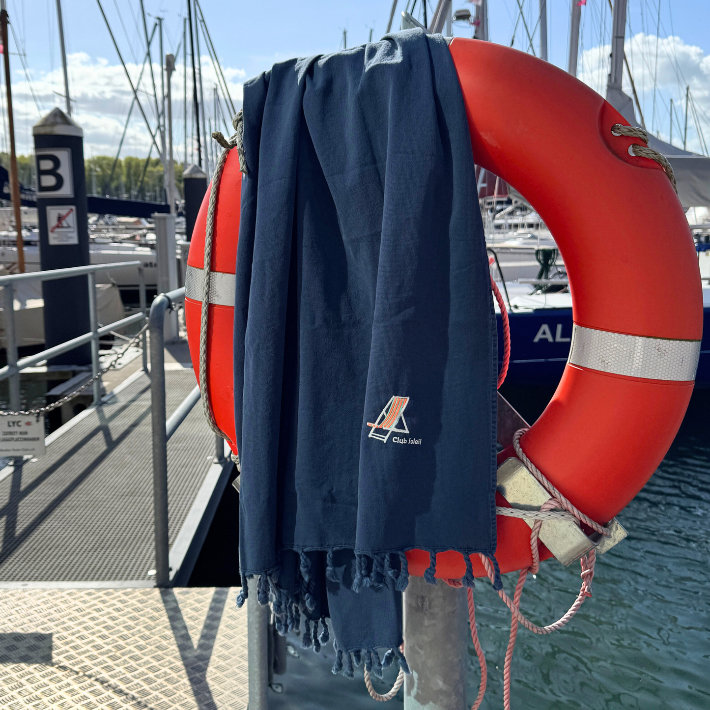 Strandtuch, Badetuch Blau "Club Soleil"