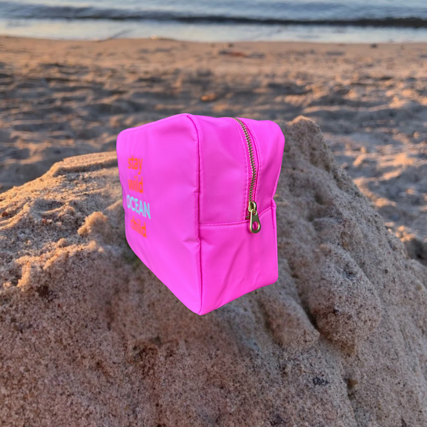 Kulturtasche / Beautycase Pink "Ocean child"