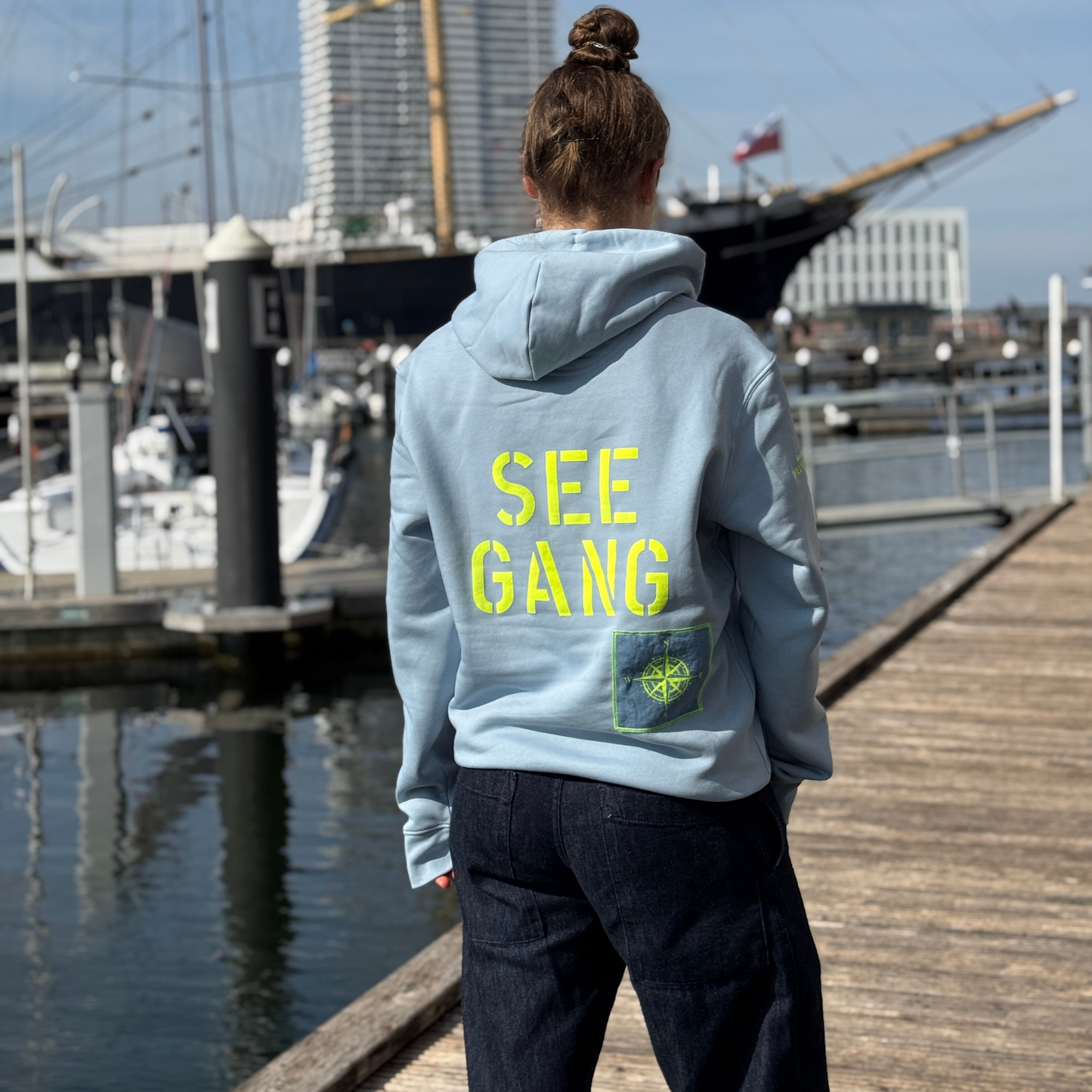 Hoodie Light Blue "Seegang"