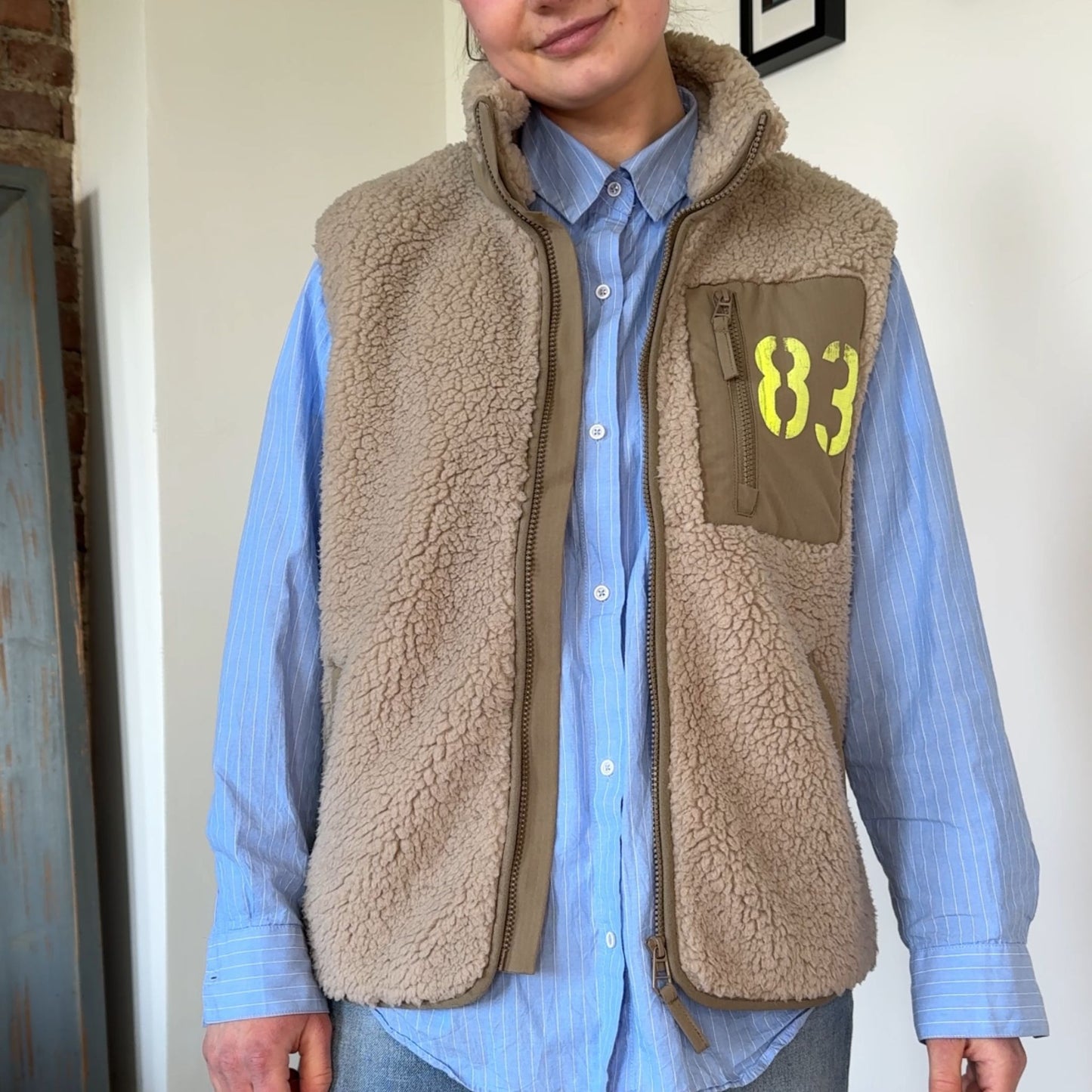 Teddy Weste beige "Langang"