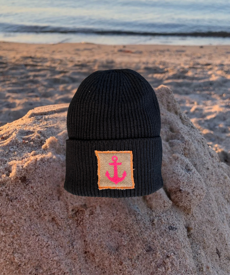 Mütze Schwarz "Anker"