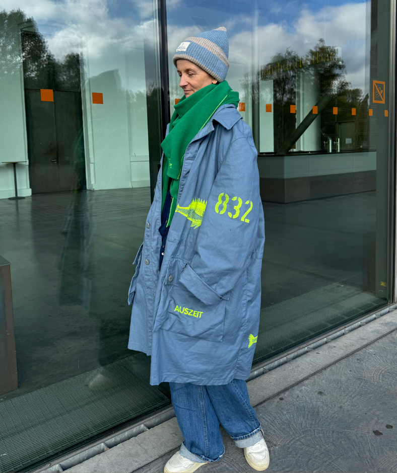 Parka Blau "Seegang" mit herausnehmbarem Winterfutter