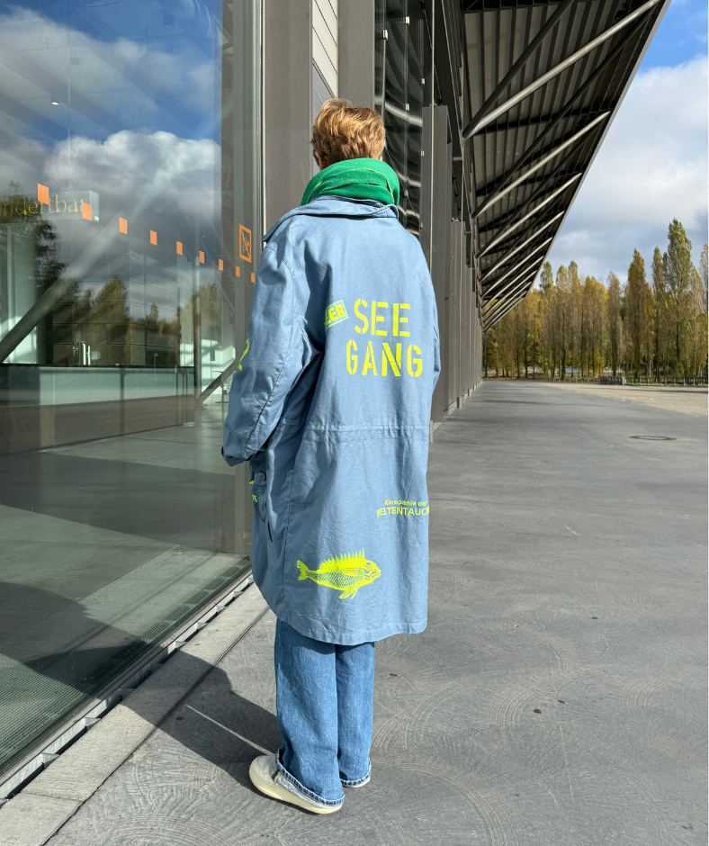 Parka Blau "Seegang" mit herausnehmbarem Winterfutter