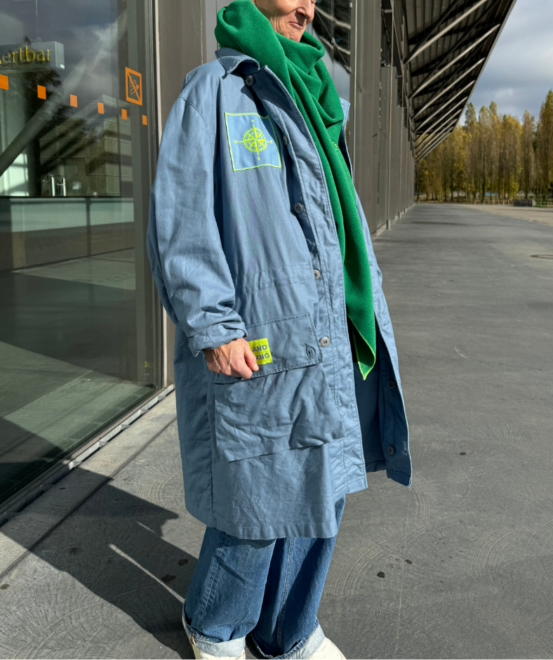 Parka Blau "Seegang" mit herausnehmbarem Winterfutter