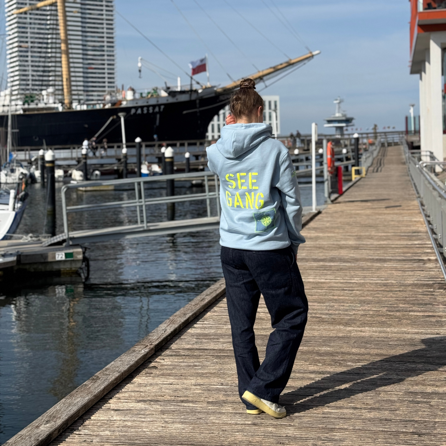 Hoodie Light Blue "Seegang"