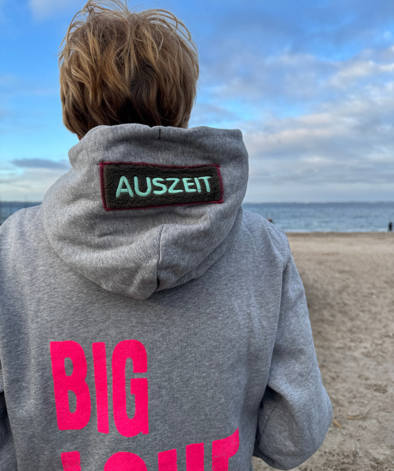 Hoodie Grau "Big Love" - Individualisierbar
