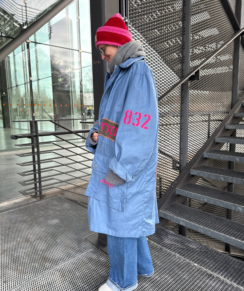 Parka Blau "Wind Meer Wellen Freiheit" mit herausnehmbarem Winterfutter