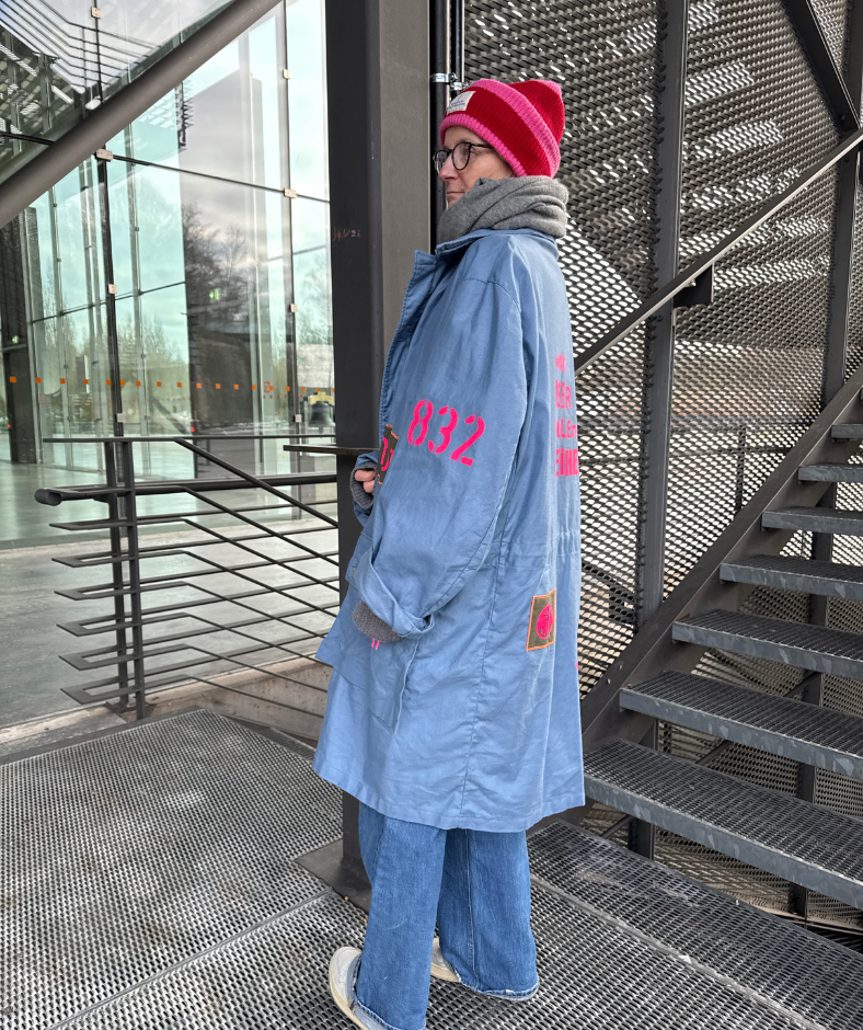 Parka Blau "Wind Meer Wellen Freiheit" mit herausnehmbarem Winterfutter