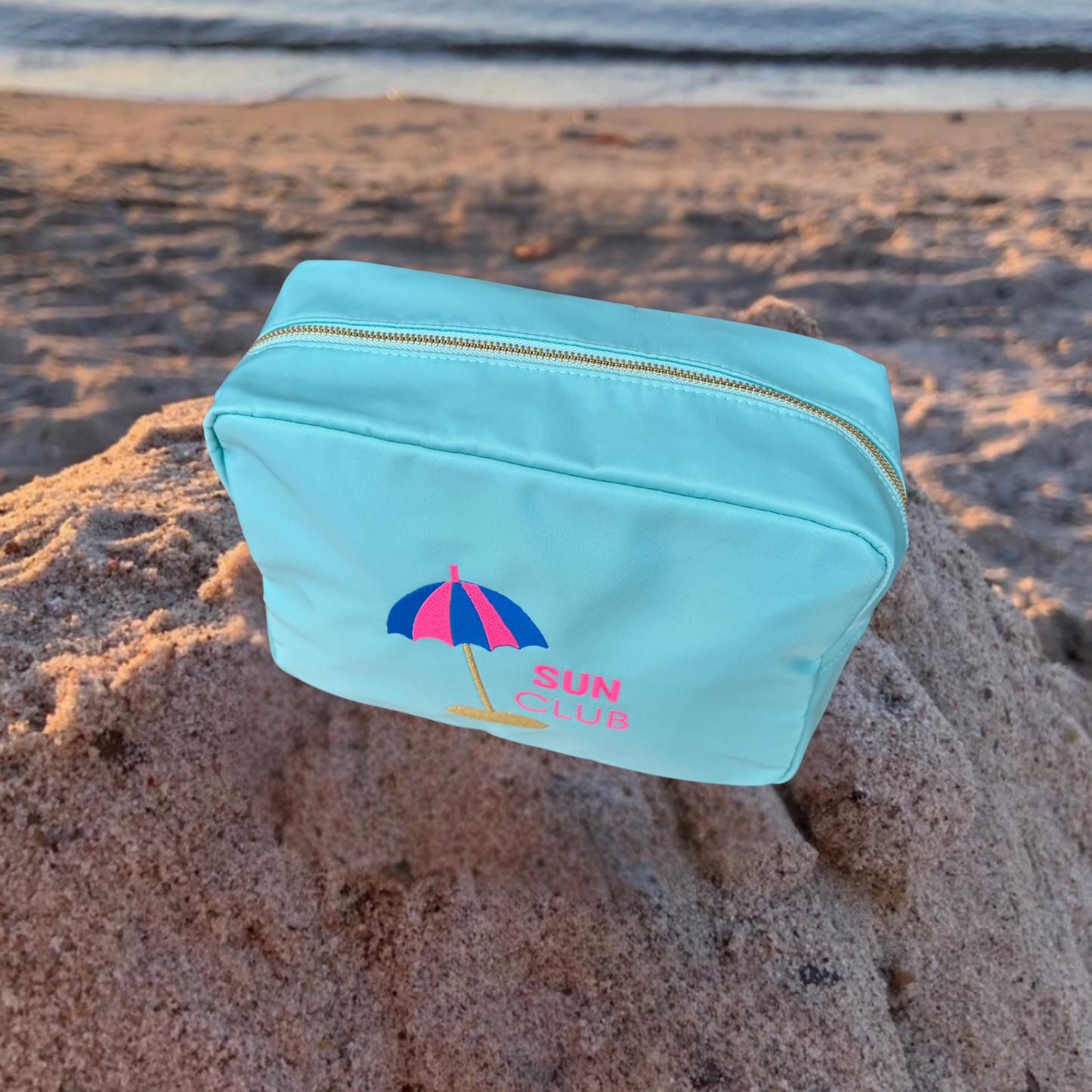 Kulturtasche / Beautycase Mint "Sun Club"