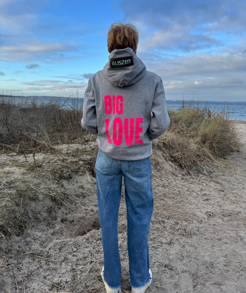 Hoodie Grau "Big Love" - Individualisierbar