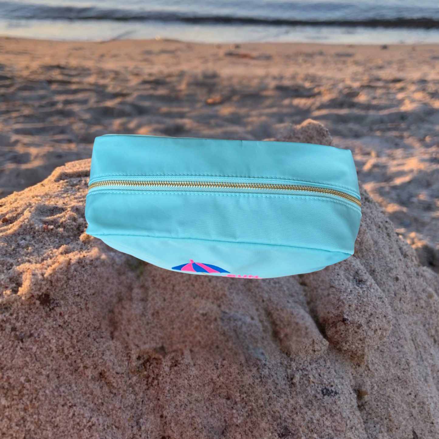 Kulturtasche / Beautycase Mint "Sun Club"
