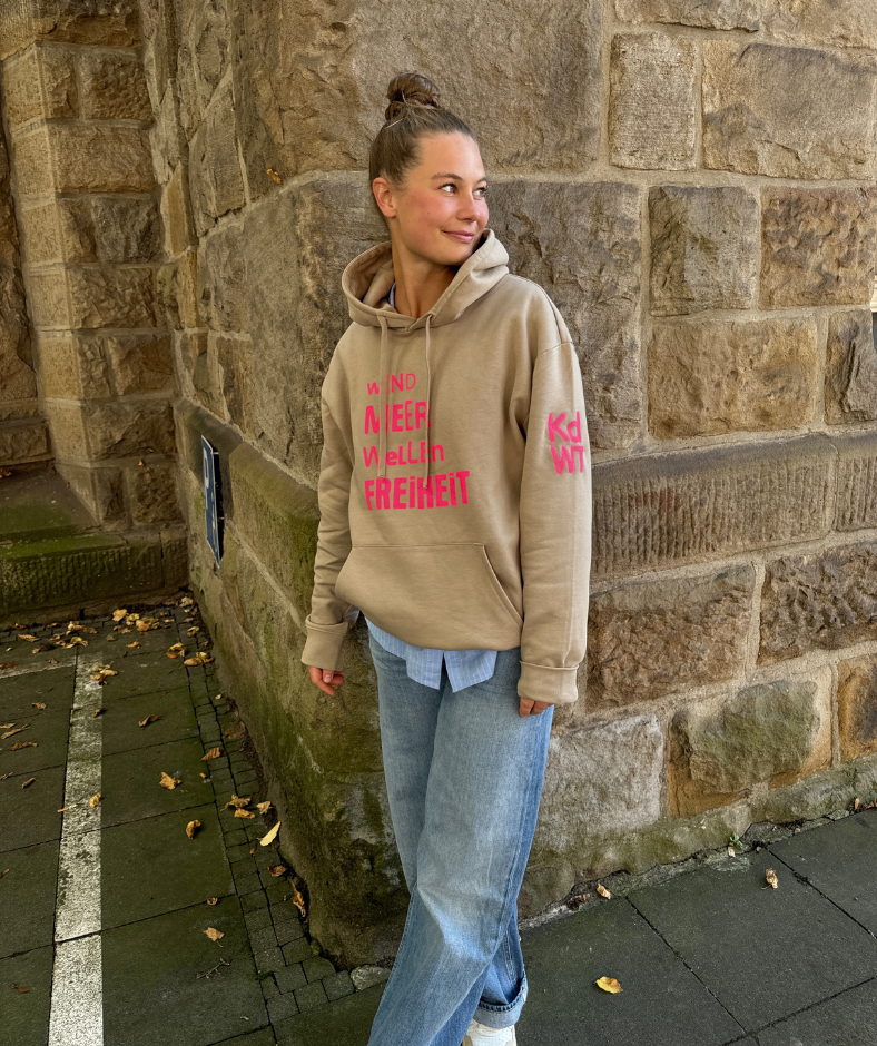 Hoodie Cappuccino "Wind Meer Wellen Freiheit"