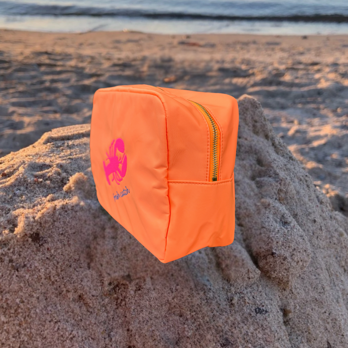 Kulturtasche / Beautycase Orange "fresh catch"