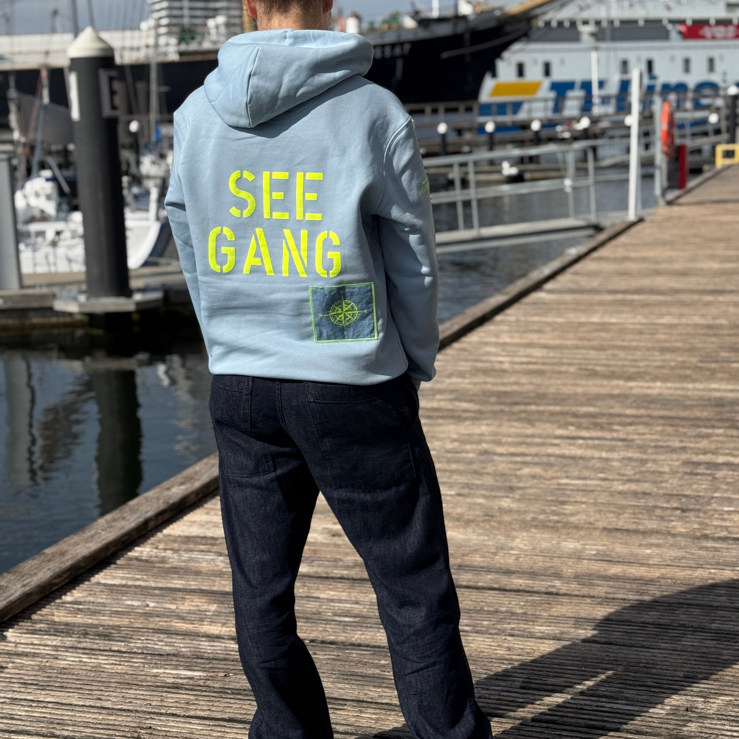 Hoodie Light Blue "Seegang"