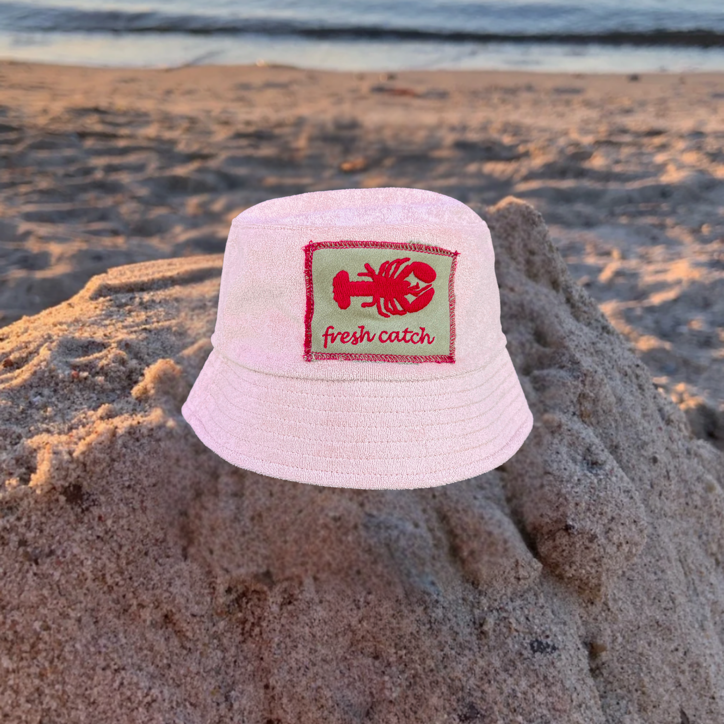 Bucket Hat / Sommerhut Frottee Rose "fresh catch"