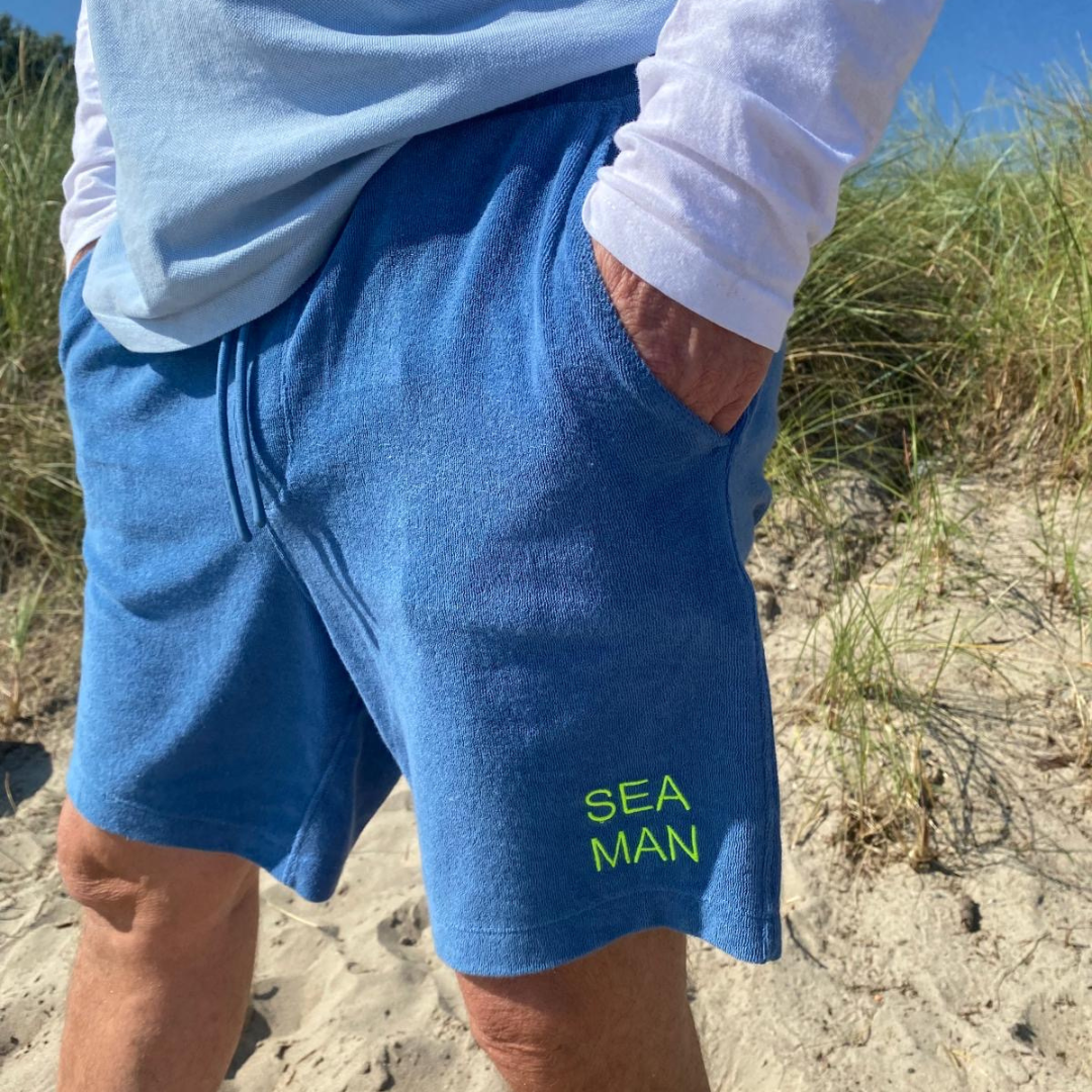 Frottee Shorts Blau "SEAMAN"