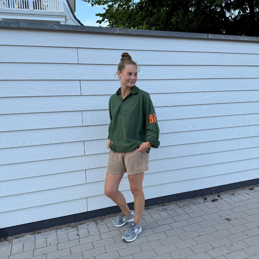Bluse khaki "Wind Meer Wellen Freiheit"