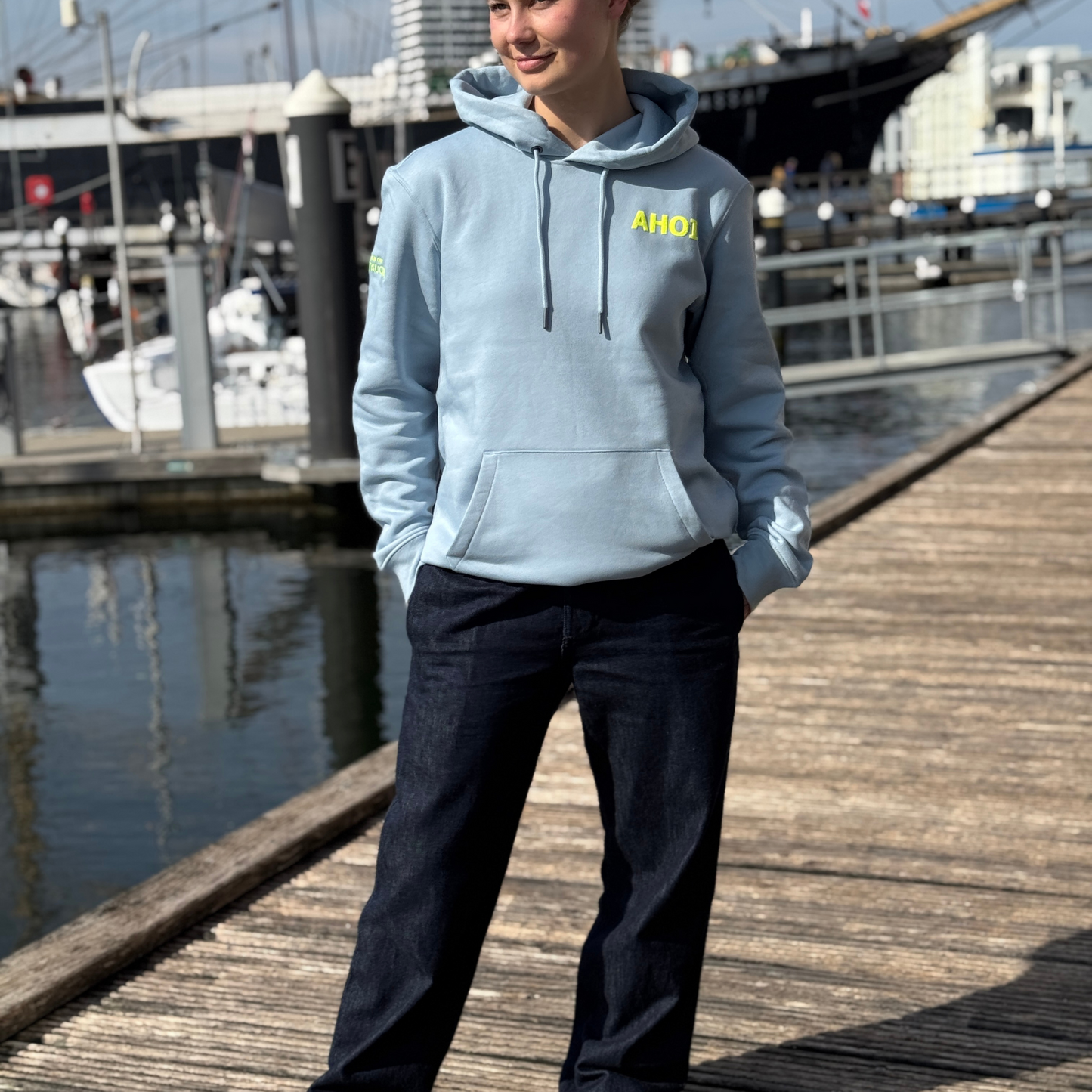 Hoodie Light Blue "Seegang"