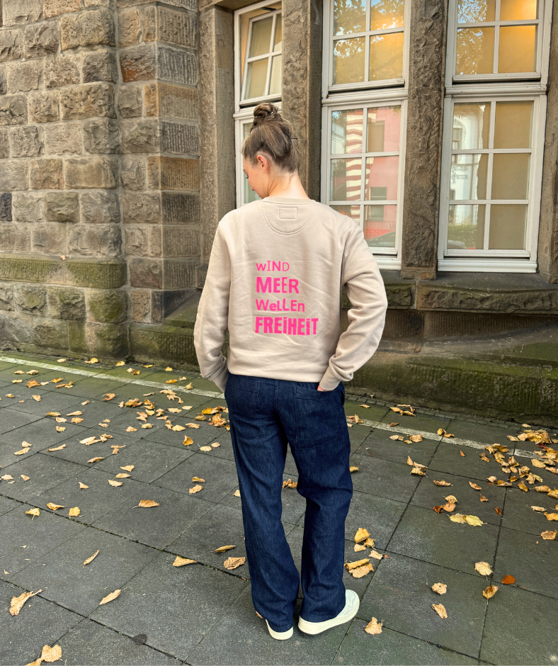 Sweatshirt Cappucino " Wind Meer Wellen Freiheit"