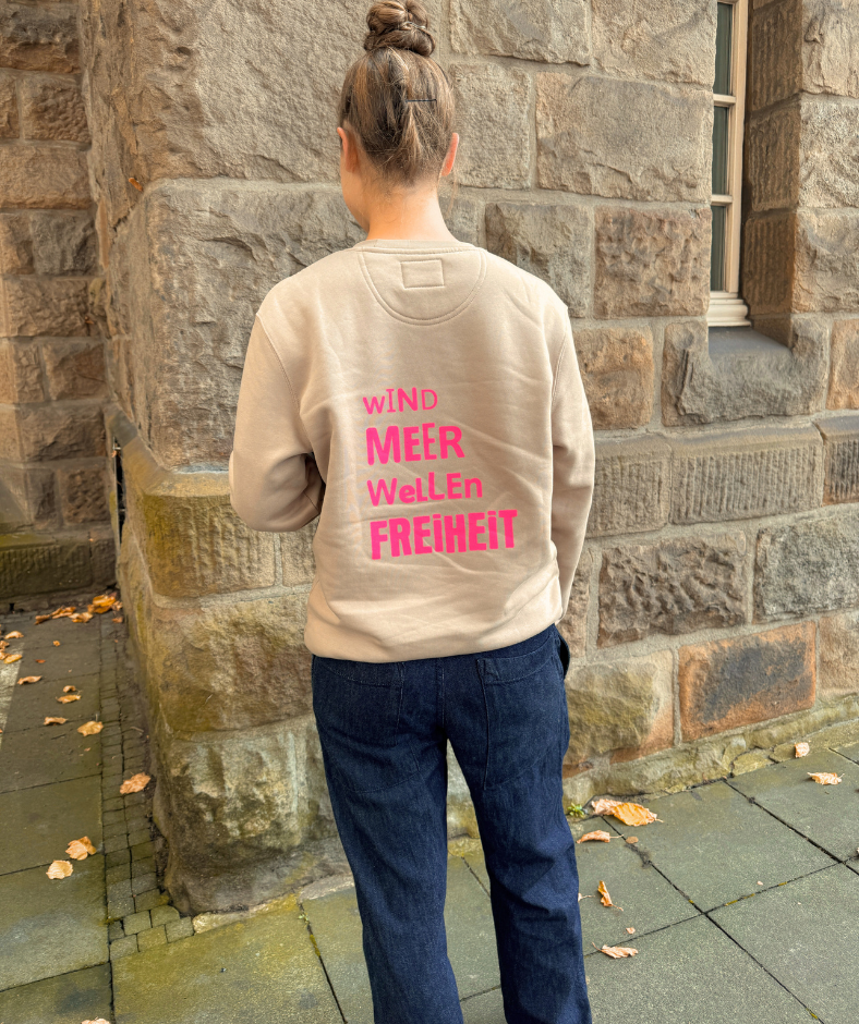 Sweatshirt Cappucino " Wind Meer Wellen Freiheit"