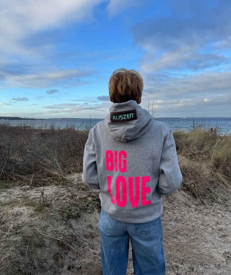 Hoodie Grau "Big Love" - Individualisierbar