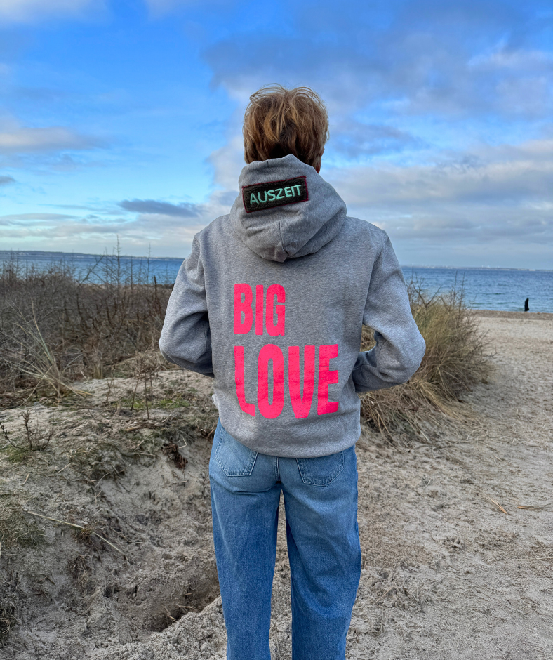 Hoodie Grau "Big Love" - Individualisierbar