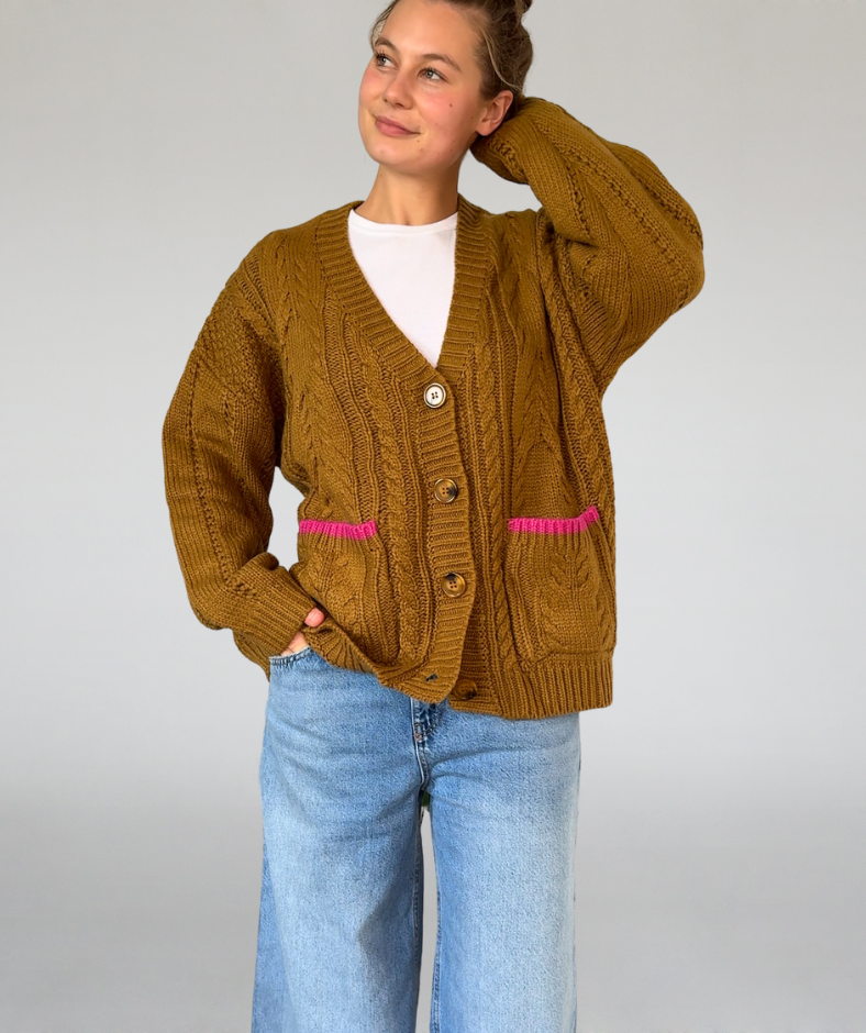 Strickjacke beige pink