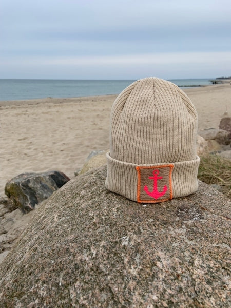 Baumwollmütze beige "Anker"