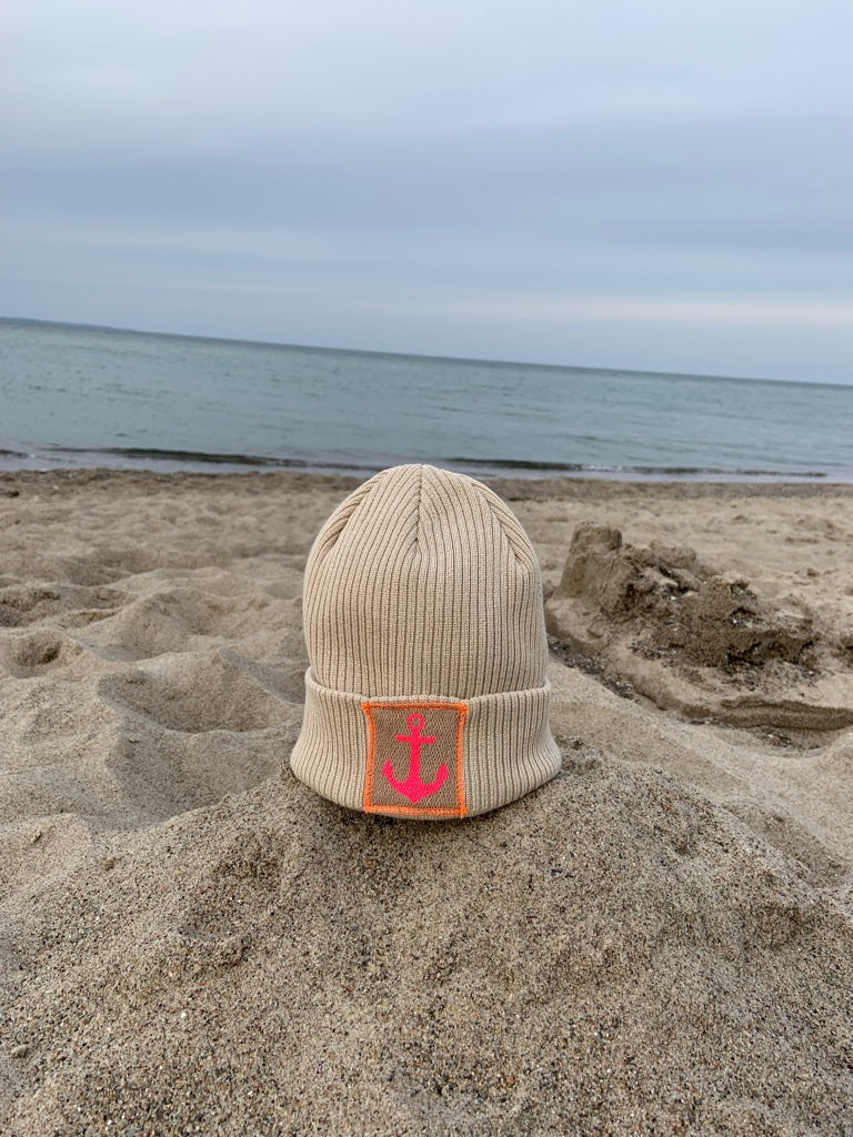 Baumwollmütze beige "Anker"