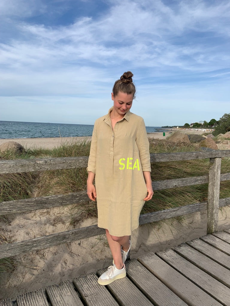 Leinenkleid beige "SEA"