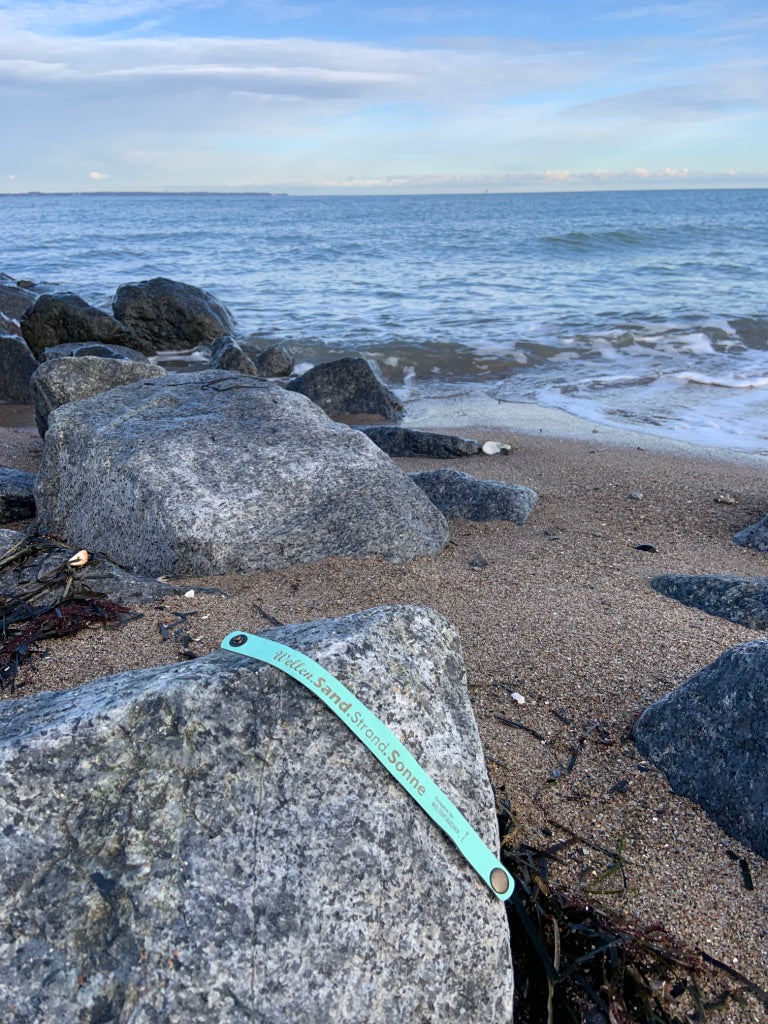 Lederarmband mint "Wellen, Sonne, Strand,.."
