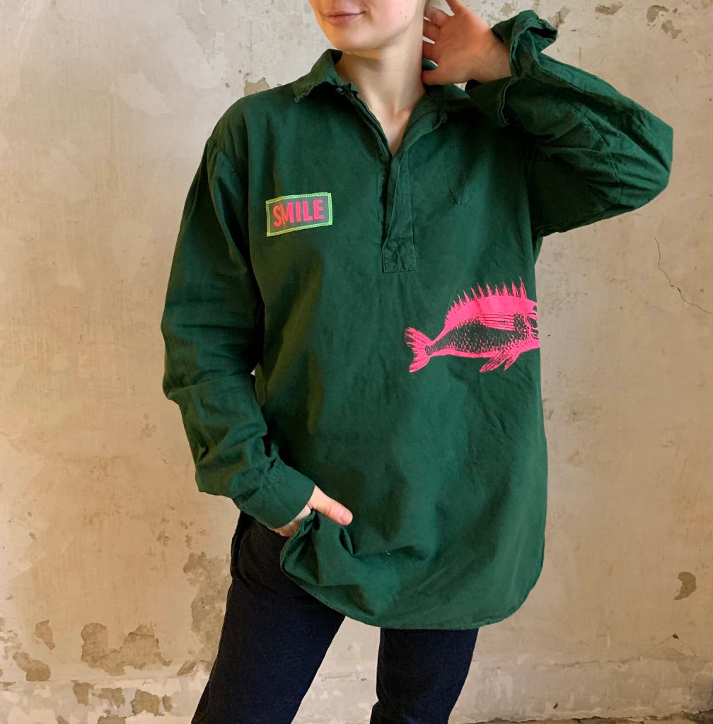 Bluse khaki "Smile"
