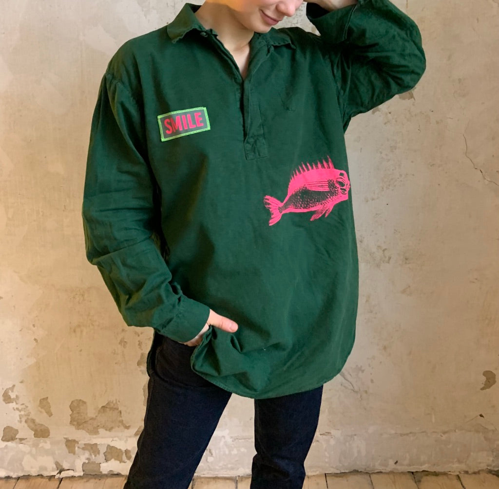 Bluse khaki "Smile"
