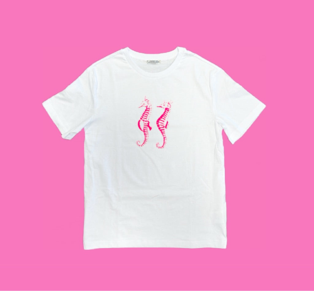 T-Shirt weiß "Seepferdchen"