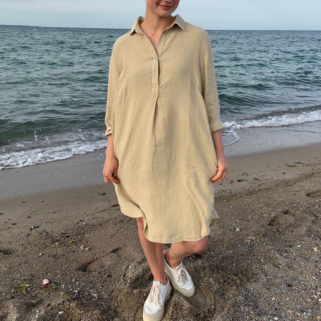Leinenkleid beige "uni"