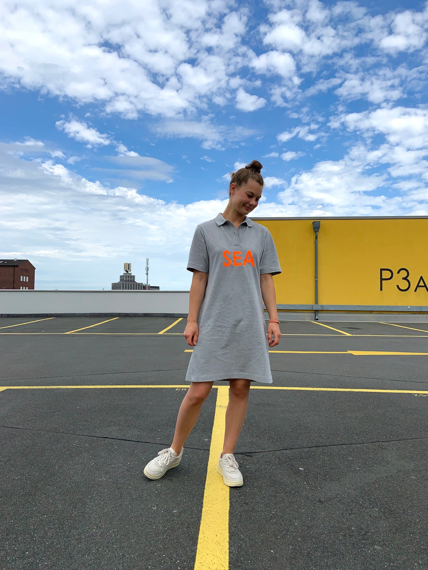 Polokleid grau "SEA"