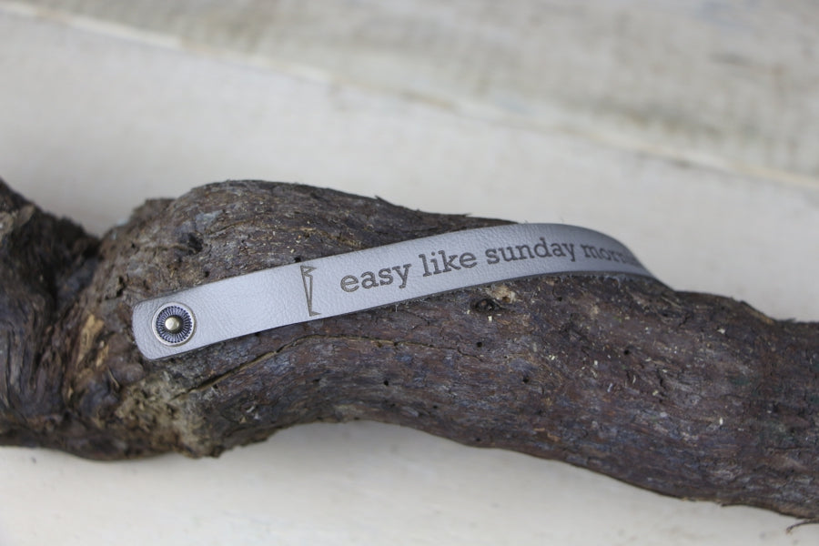 Lederarmband "easy like..." grau