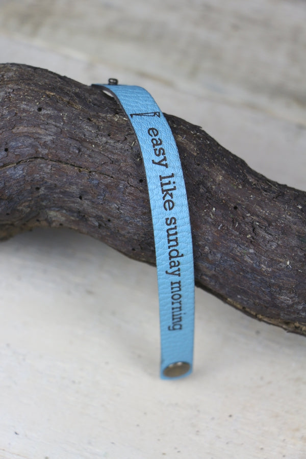 Lederarmband "easy like..." blau