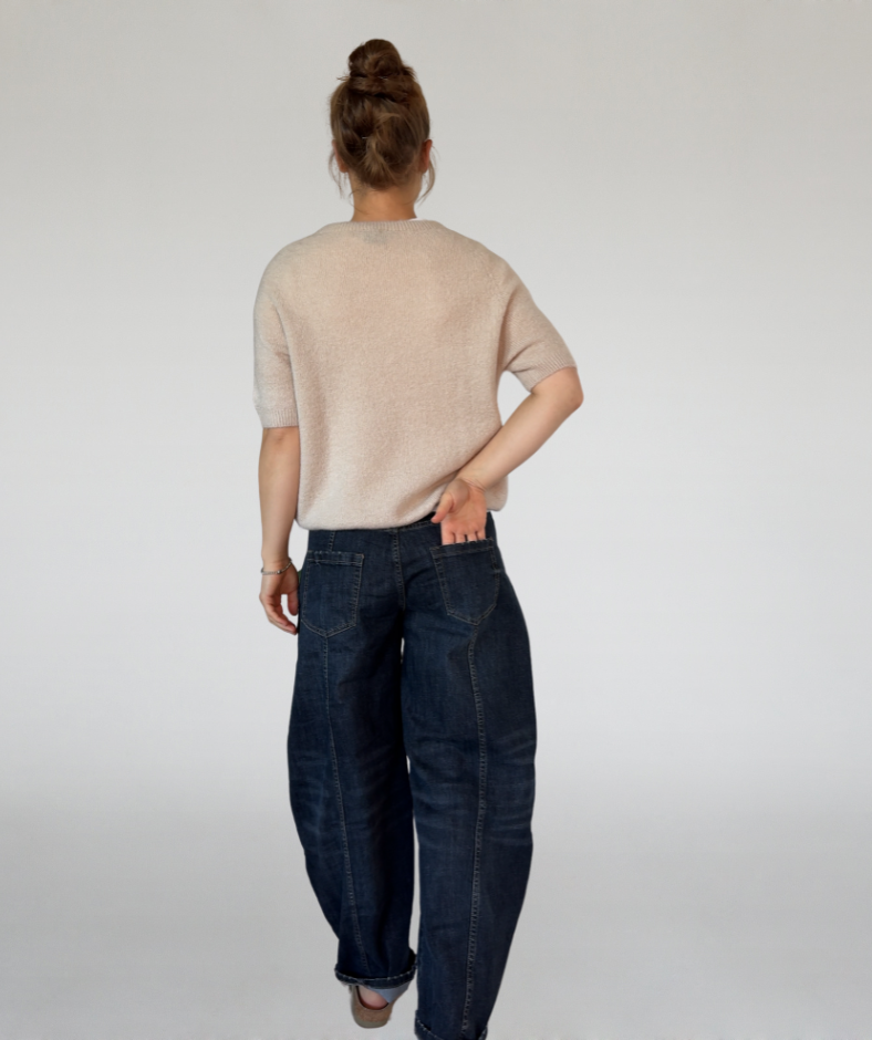 Strick T-Shirt beige