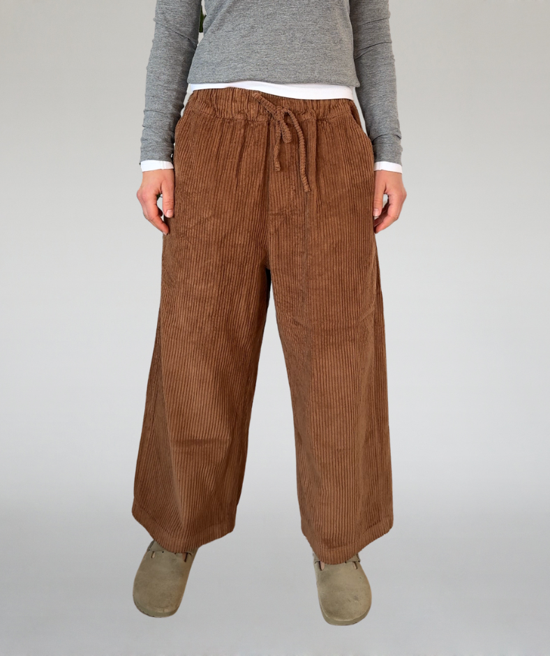 Cordhose big pockets cognac