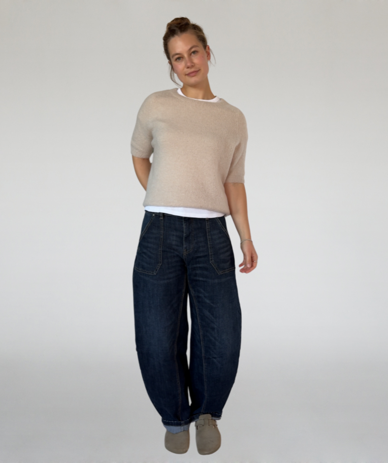 Strick T-Shirt beige