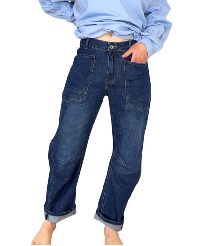 Jeans navyblau washed