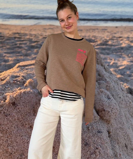 Frenchterry Sweatshirt Cappuccino-Braun "Meerdefinition"