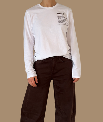 Langarmshirt weiß "meer"