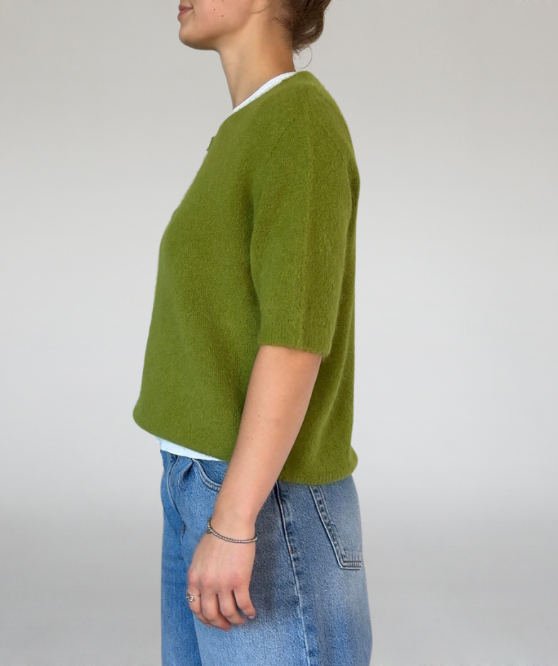 Strick T-Shirt kiwigrün