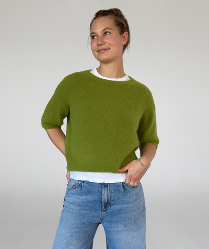 Strick T-Shirt kiwigrün